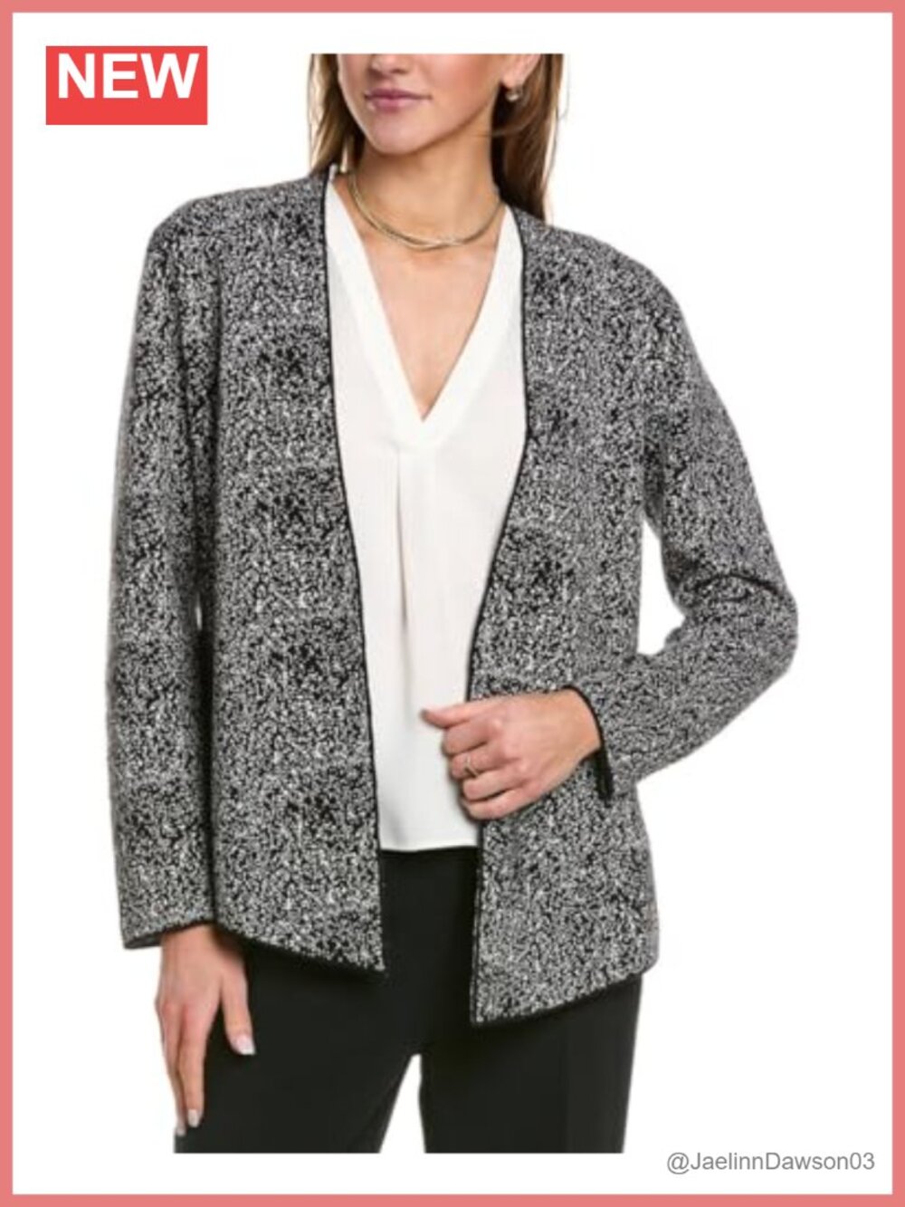 Fitted Cardigan with Side Slits Cotton Blend Pull-On Sweater
